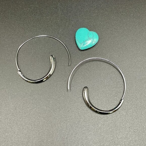 Silver Tone Spiral Earrings in Silver #1241silver - Picture 11 of 11